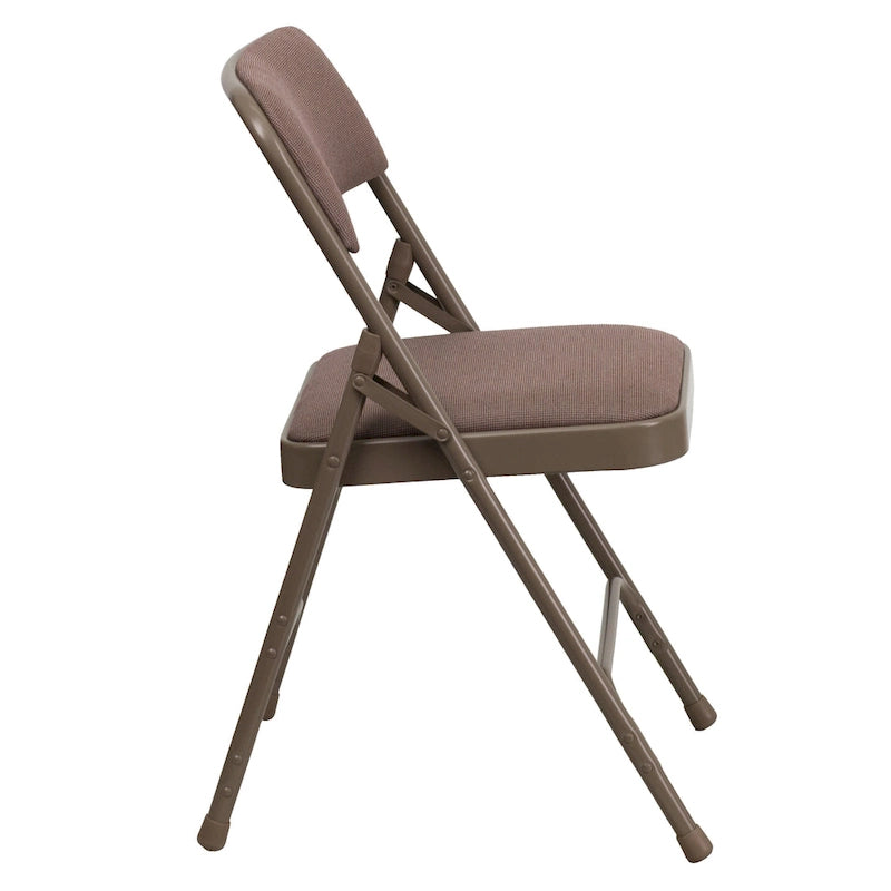 Lot de 2 chaises pliantes en métal avec assises rembourrées