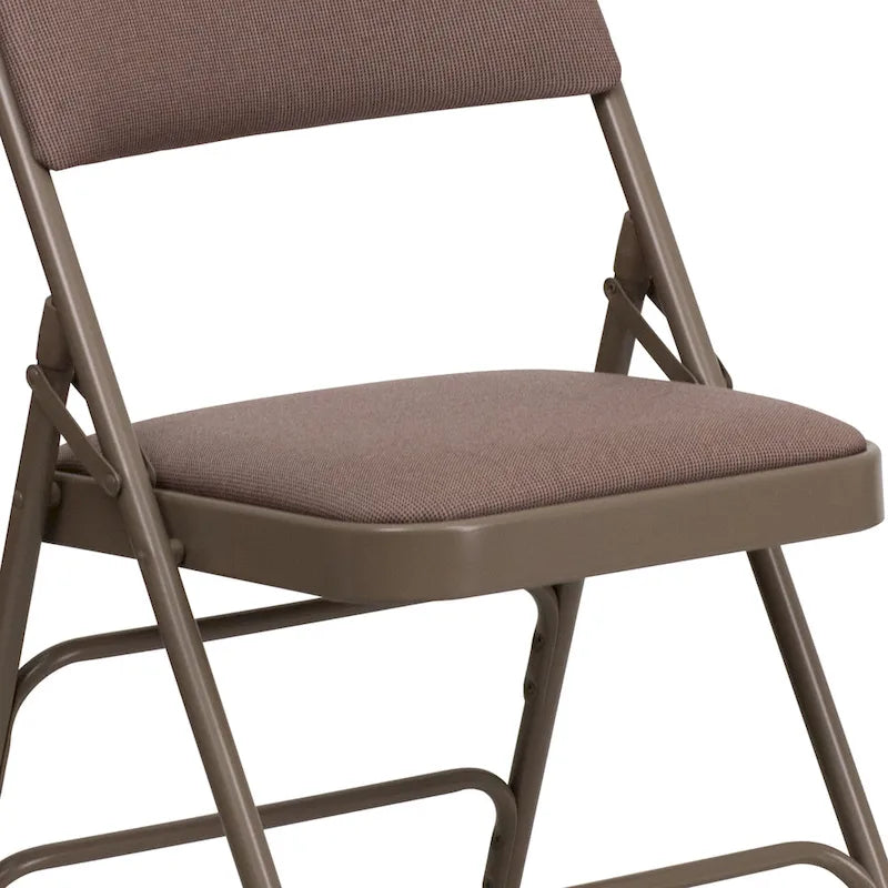 Lot de 2 chaises pliantes en métal avec assises rembourrées