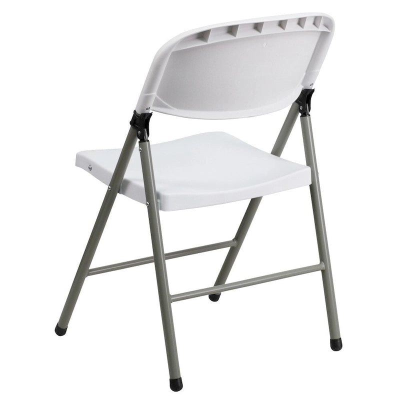 Lot de 2 chaises pliantes en plastique, capacité 150 kg, avec cadre anthracite