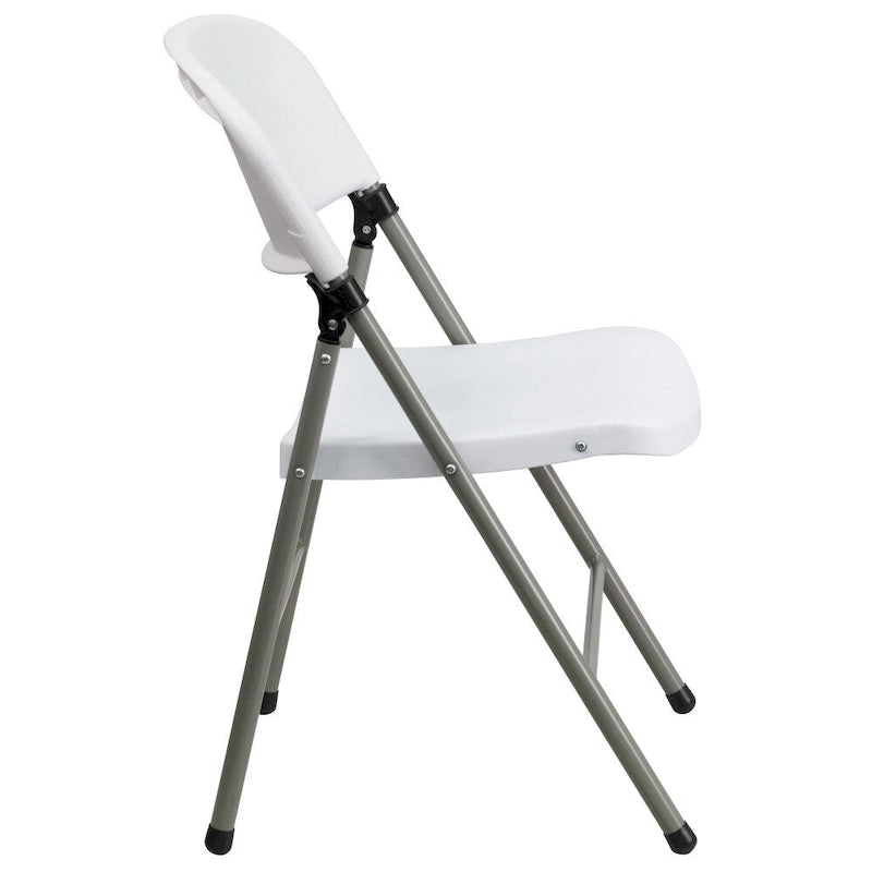 Lot de 2 chaises pliantes en plastique, capacité 150 kg, avec cadre anthracite