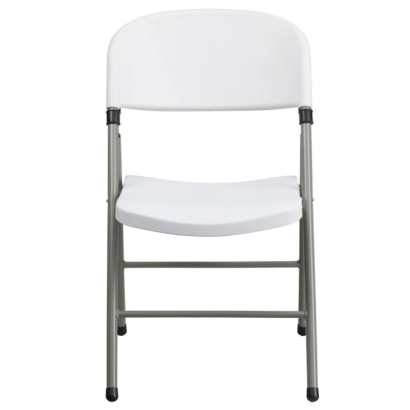 Lot de 2 chaises pliantes en plastique, capacité 150 kg, avec cadre anthracite