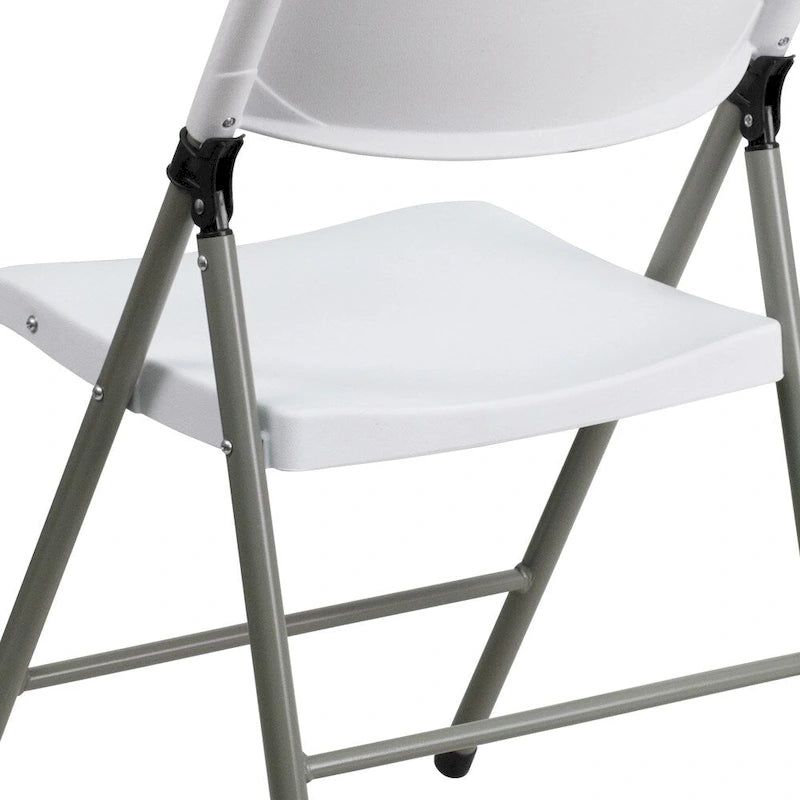 Lot de 2 chaises pliantes en plastique, capacité 150 kg, avec cadre anthracite