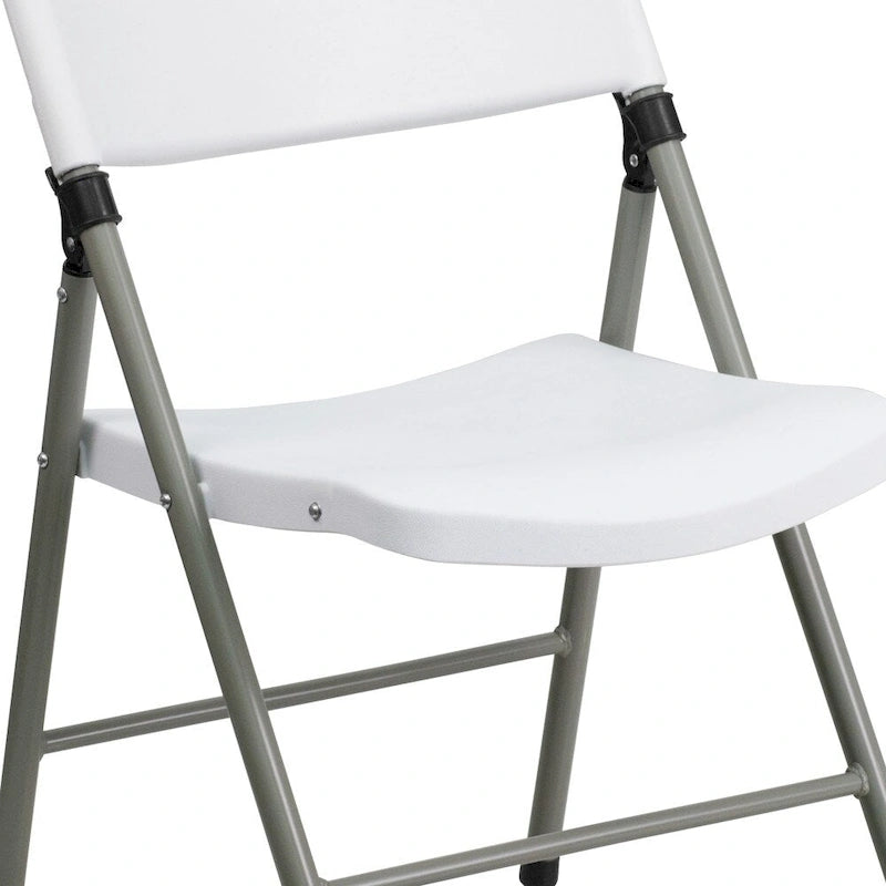 Lot de 2 chaises pliantes en plastique, capacité 150 kg, avec cadre anthracite