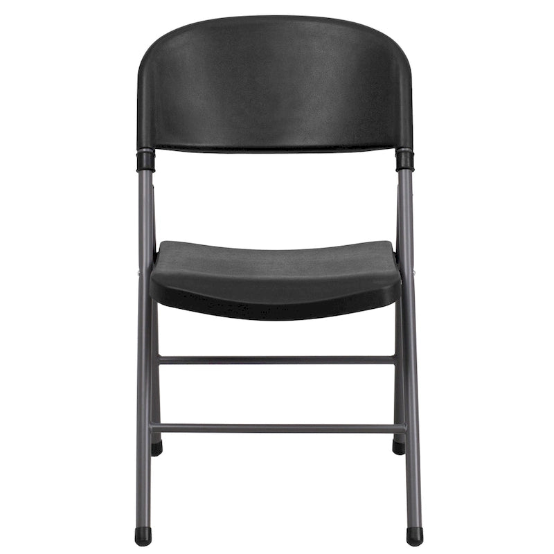 Lot de 2 chaises pliantes en plastique, capacité 150 kg, avec cadre anthracite