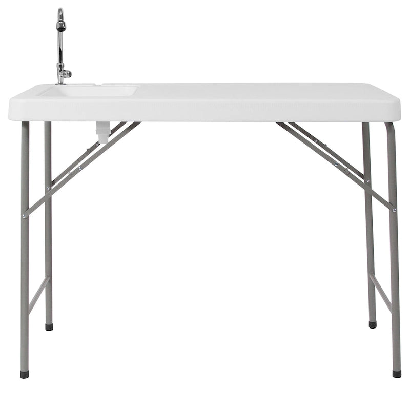 Table de nettoyage de poisson portable de 4 pieds / Table de camping extérieure avec évier