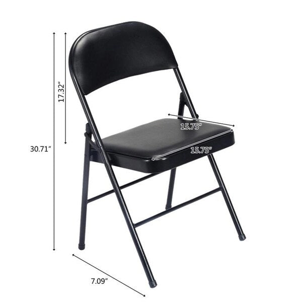 Chaises pliantes élégantes en fer et PVC pour congrès et expositions, lot de 4 ou 6 chaises pliantes
