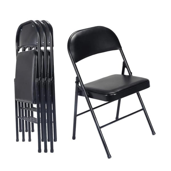 Chaises pliantes élégantes en fer et PVC pour congrès et expositions, lot de 4 ou 6 chaises pliantes