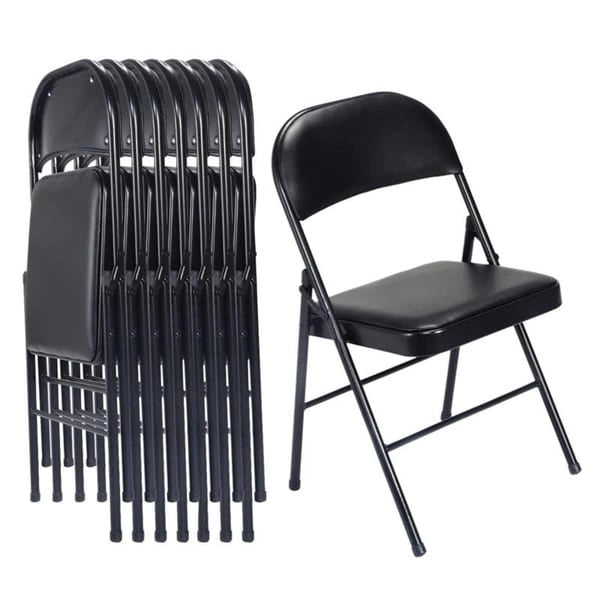 Chaises pliantes élégantes en fer et PVC pour congrès et expositions, lot de 4 ou 6 chaises pliantes