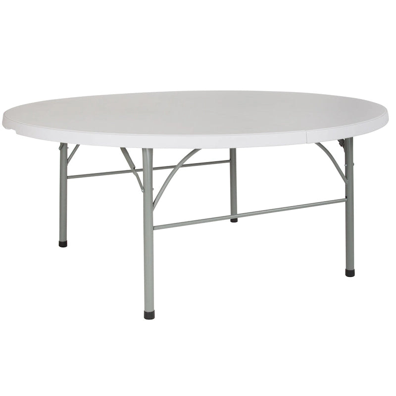Table pliante ronde en plastique de 1,80 m avec poignée