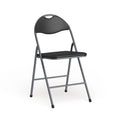 Lot de 2 chaises pliantes en vinyle et métal, capacité de 136 kg, avec poignée de transport