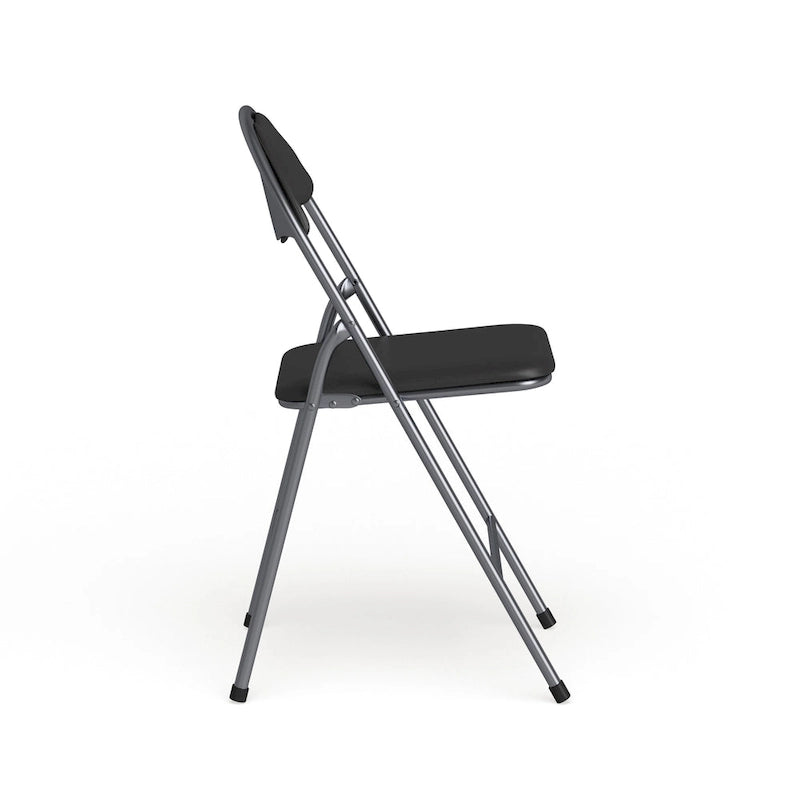 Lot de 2 chaises pliantes en vinyle et métal, capacité de 136 kg, avec poignée de transport