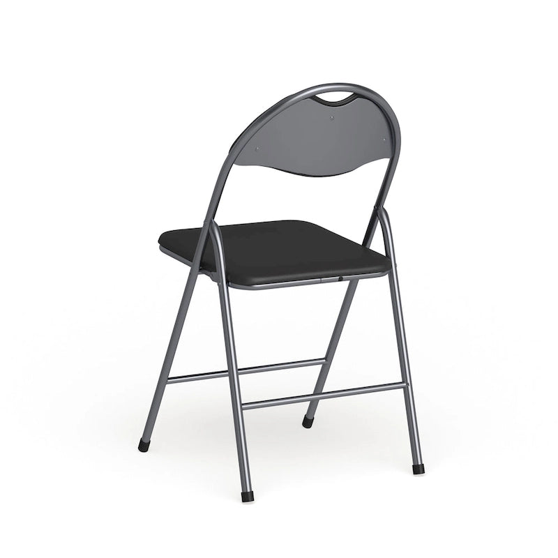 Lot de 2 chaises pliantes en vinyle et métal, capacité de 136 kg, avec poignée de transport
