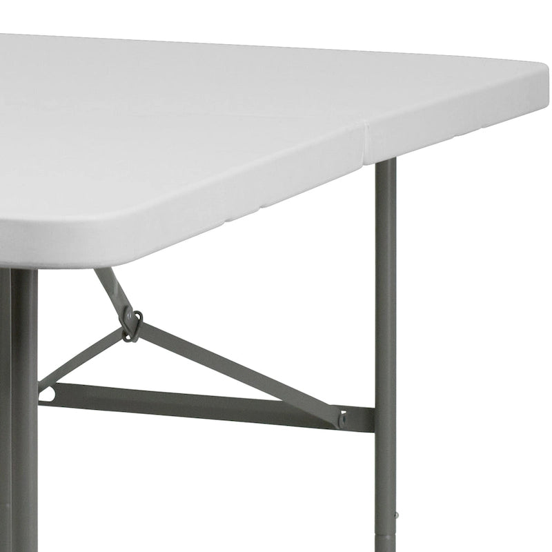 Table pliante en plastique blanc granit, 30 po L x 60 po l – Table de banquet