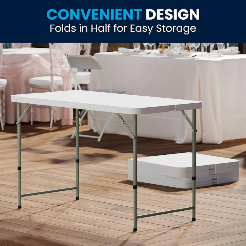 Table pliante en plastique à hauteur réglable