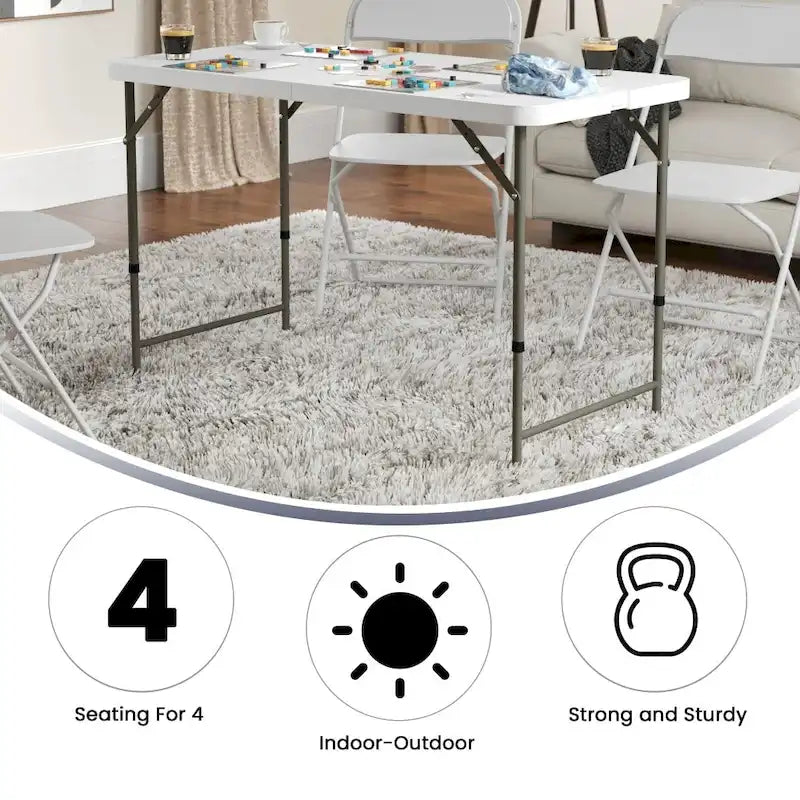 Table pliante en plastique à hauteur réglable