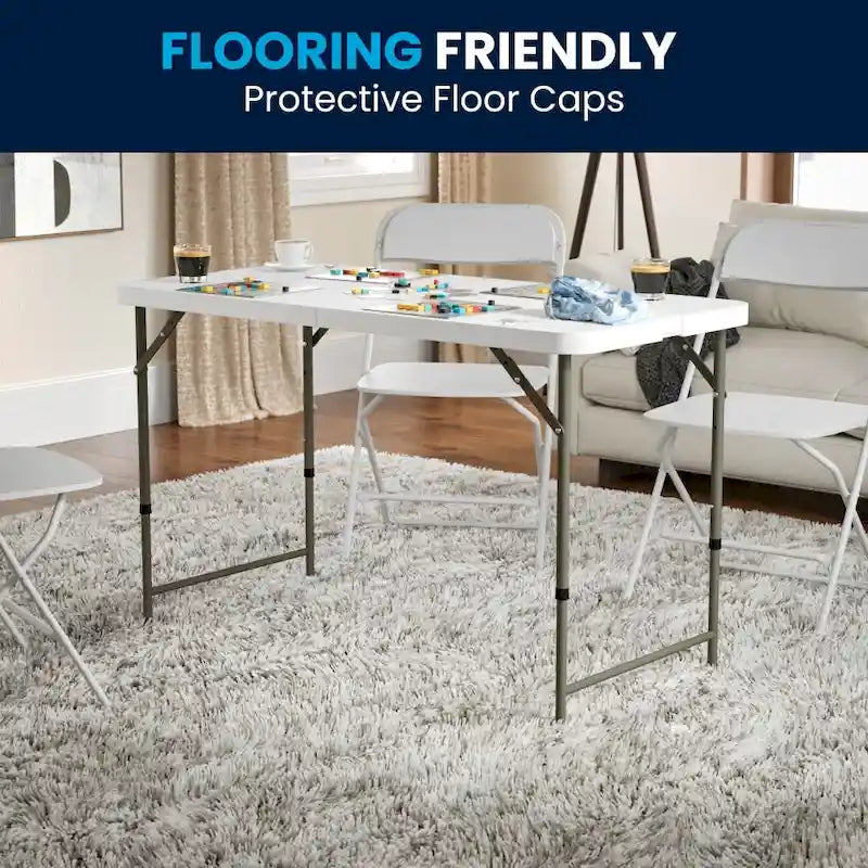 Table pliante en plastique à hauteur réglable