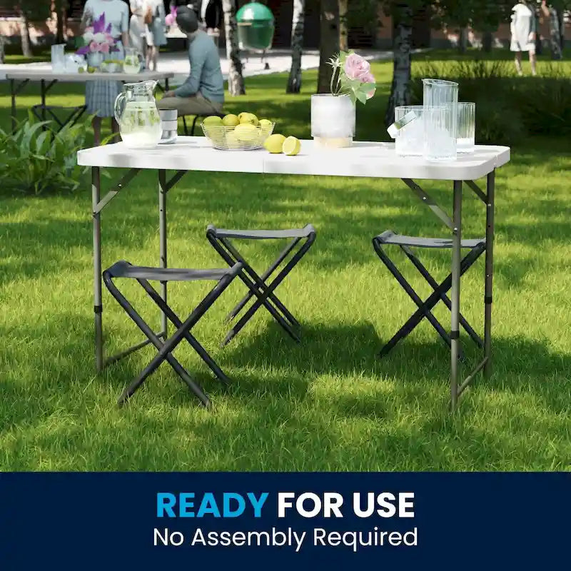Table pliante en plastique à hauteur réglable