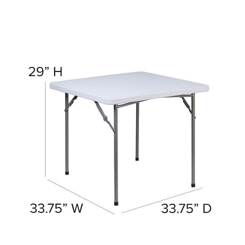 Table pliante carrée en plastique de 86 cm – Table de jeux/Table de cartes
