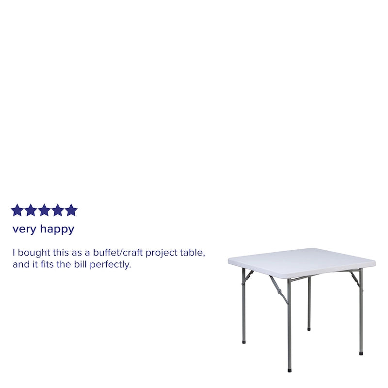 Table pliante carrée en plastique de 86 cm – Table de jeux/Table de cartes