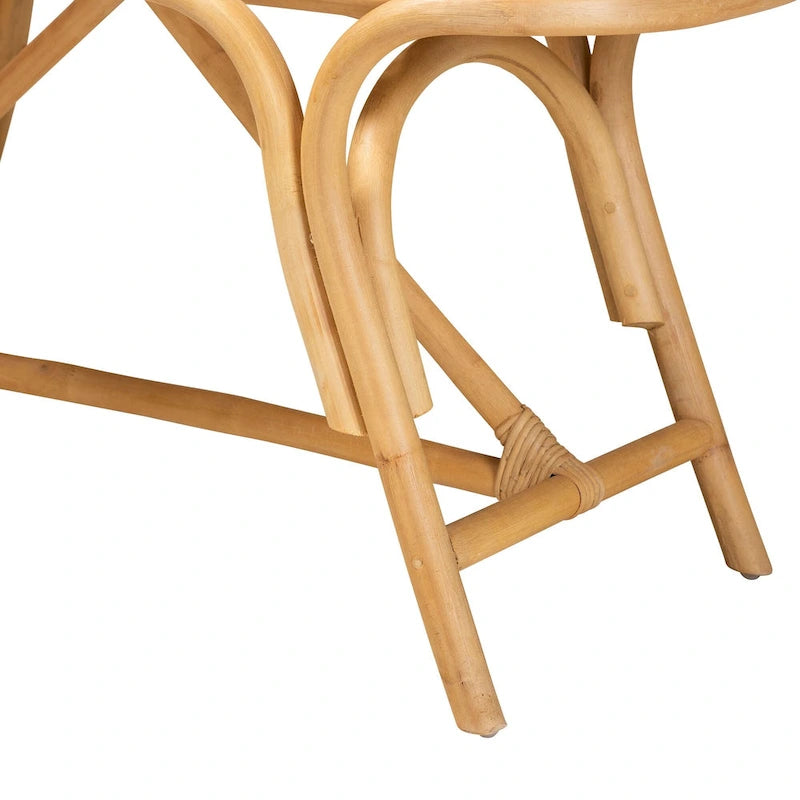 Banc d'appoint moderne bohème en rotin naturel marron