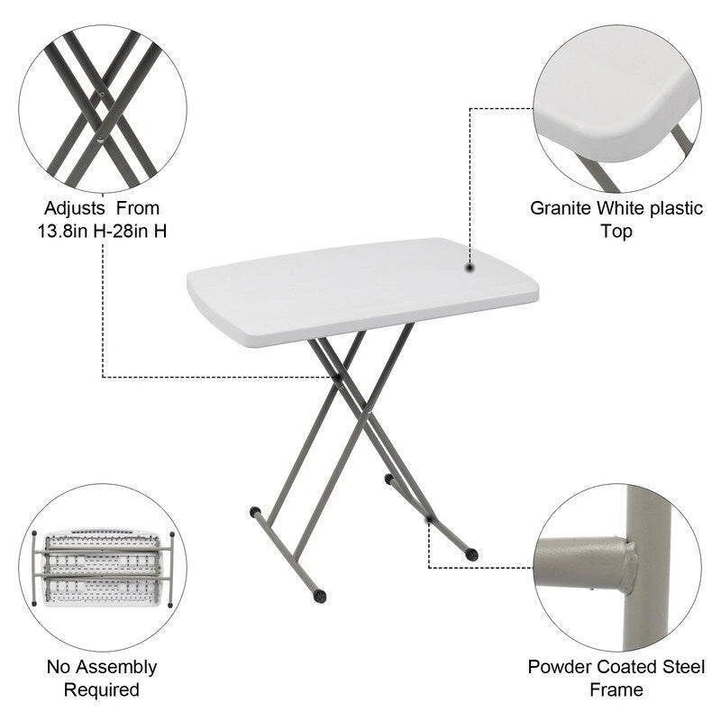 Table pliante réglable en PEHD de 30 po