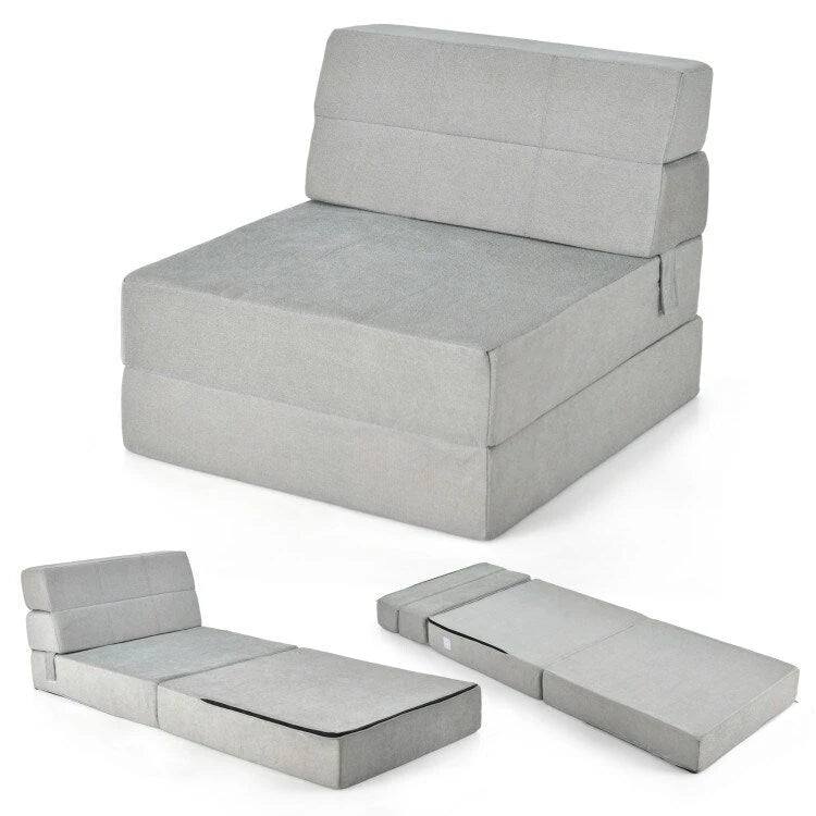 Chaise longue convertible pliable à trois volets – 75 x 28 x 6