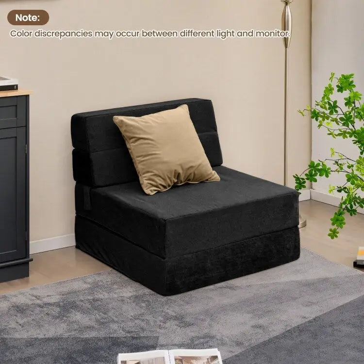 Chaise longue convertible pliable à trois volets – 75 x 28 x 6