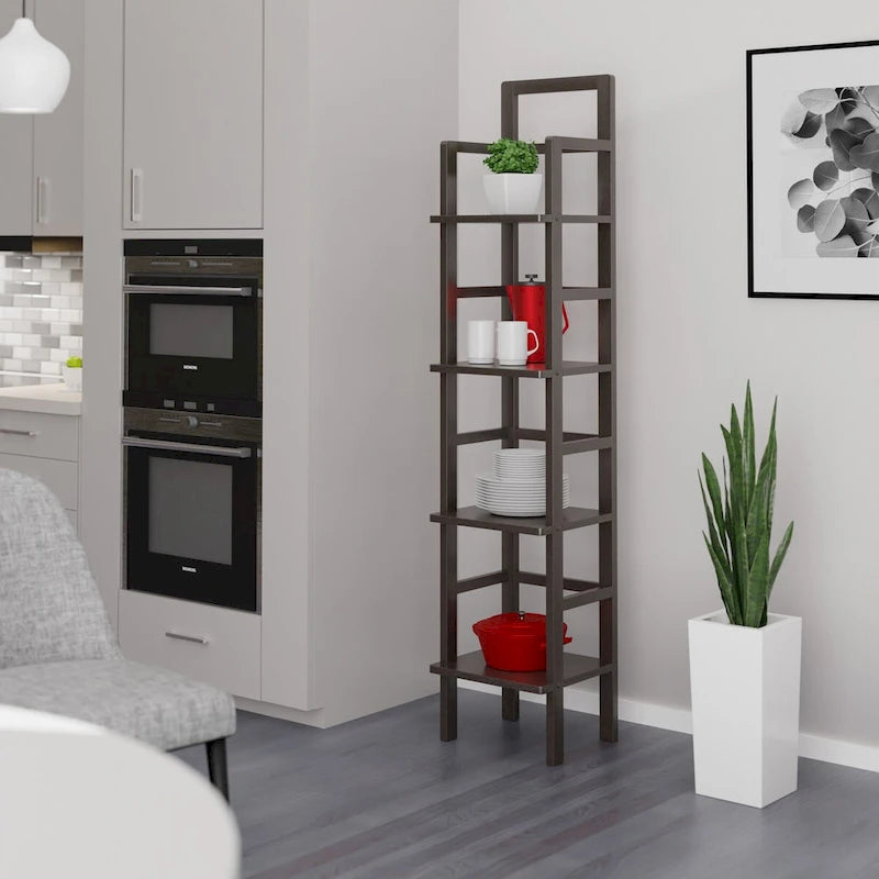 Étagère de boulanger, étroite, café – 14,72 x 13,86 x 70,71 pouces