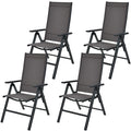 4 chaises pliantes de salle à manger en aluminium réglables pour patio - Voir les détails