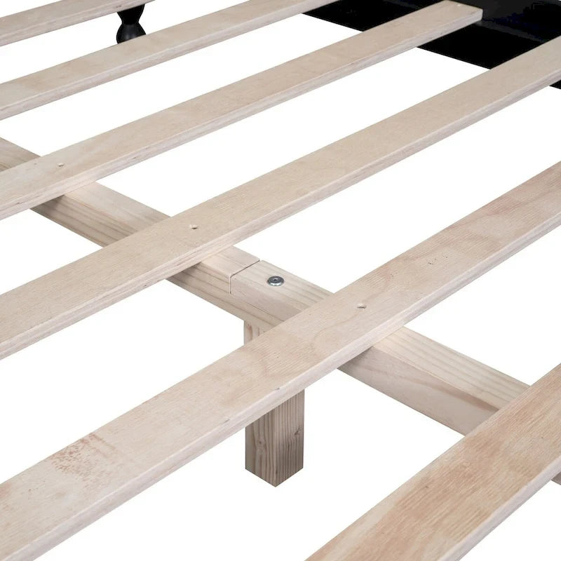 Lit plateforme de style rétro avec support à lattes en bois