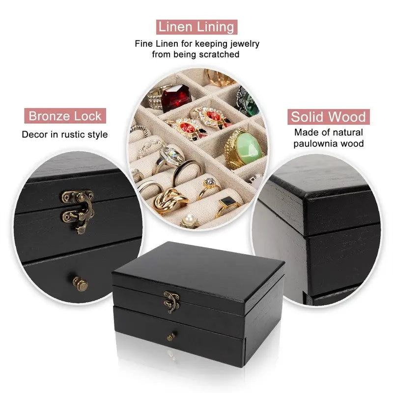 Boîte à bijoux pour femmes - 7P x 10L x 4,8H