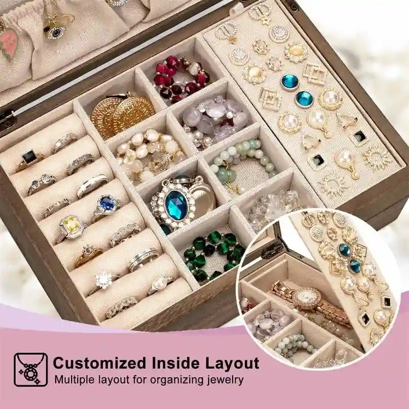 Boîte à bijoux pour femmes - 7P x 10L x 4,8H
