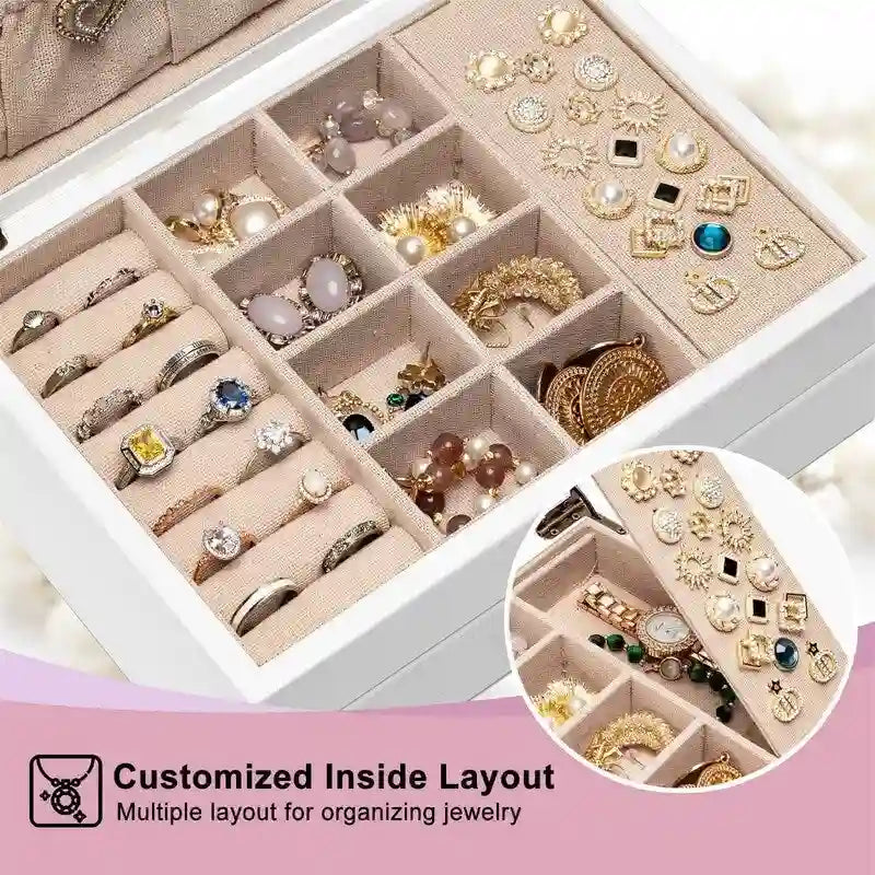 Boîte à bijoux pour femmes - 7P x 10L x 4,8H