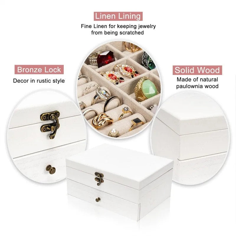 Boîte à bijoux pour femmes - 7P x 10L x 4,8H