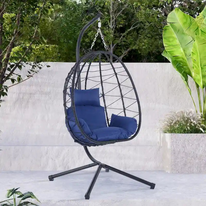 Fauteuil suspendu en osier imperméable