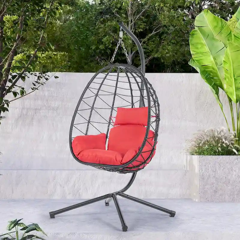 Fauteuil suspendu en osier imperméable