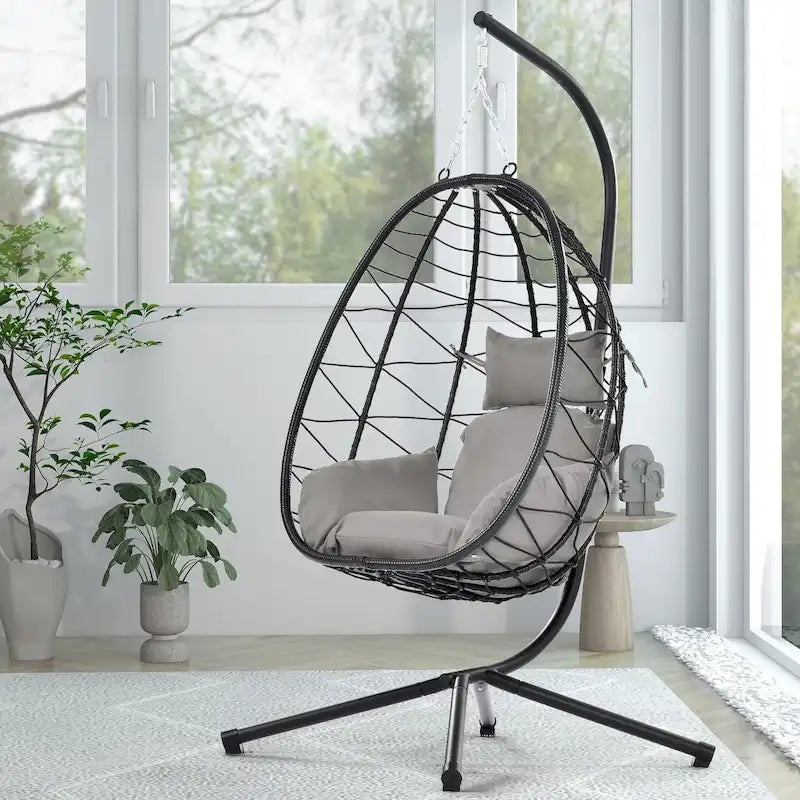 Fauteuil suspendu en osier imperméable