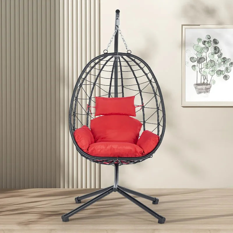 Fauteuil suspendu en osier imperméable