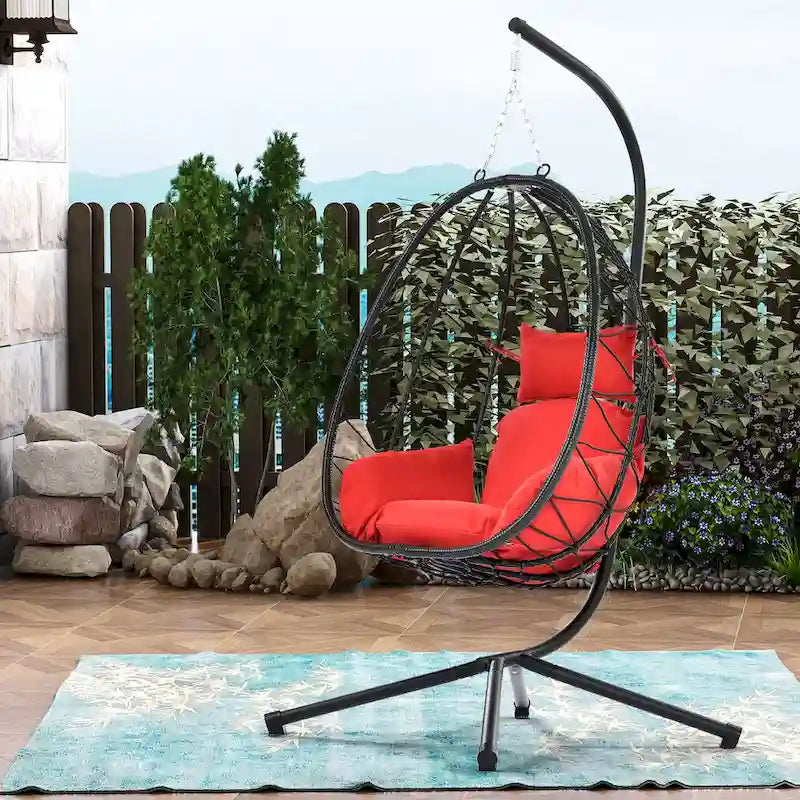Fauteuil suspendu en osier imperméable