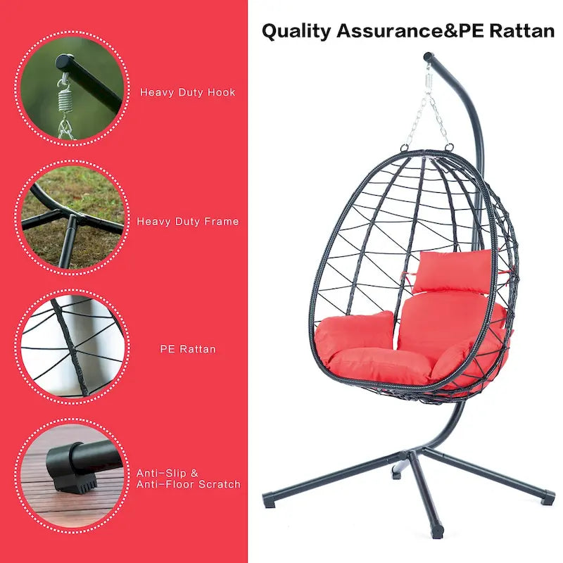 Fauteuil suspendu en osier imperméable