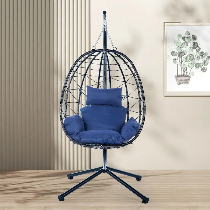 Fauteuil suspendu en osier imperméable
