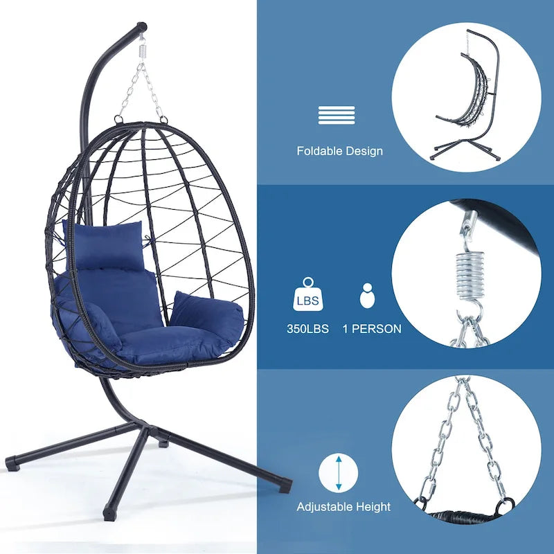 Fauteuil suspendu en osier imperméable