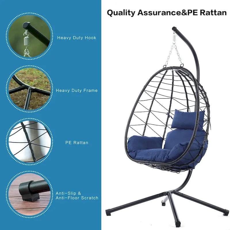 Fauteuil suspendu en osier imperméable