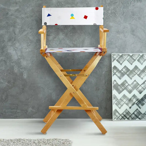 30 Director's Chair Natural Frame-Confetti - 23W x 19D x 45.5H