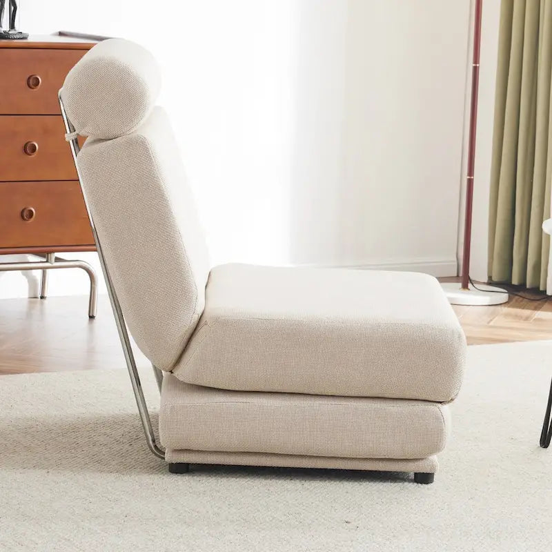 Fauteuil lit pliant individuel avec oreiller, canapé-lit portable, fauteuil, en lin respirant et résistant