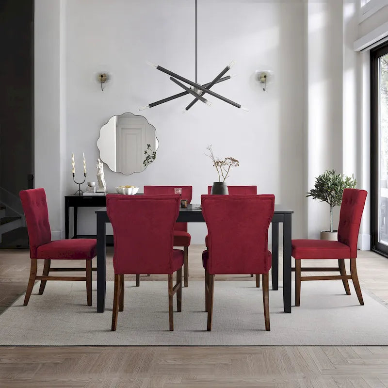 Chaise de salle à manger en bois 7 pièces Mid-Century Modern