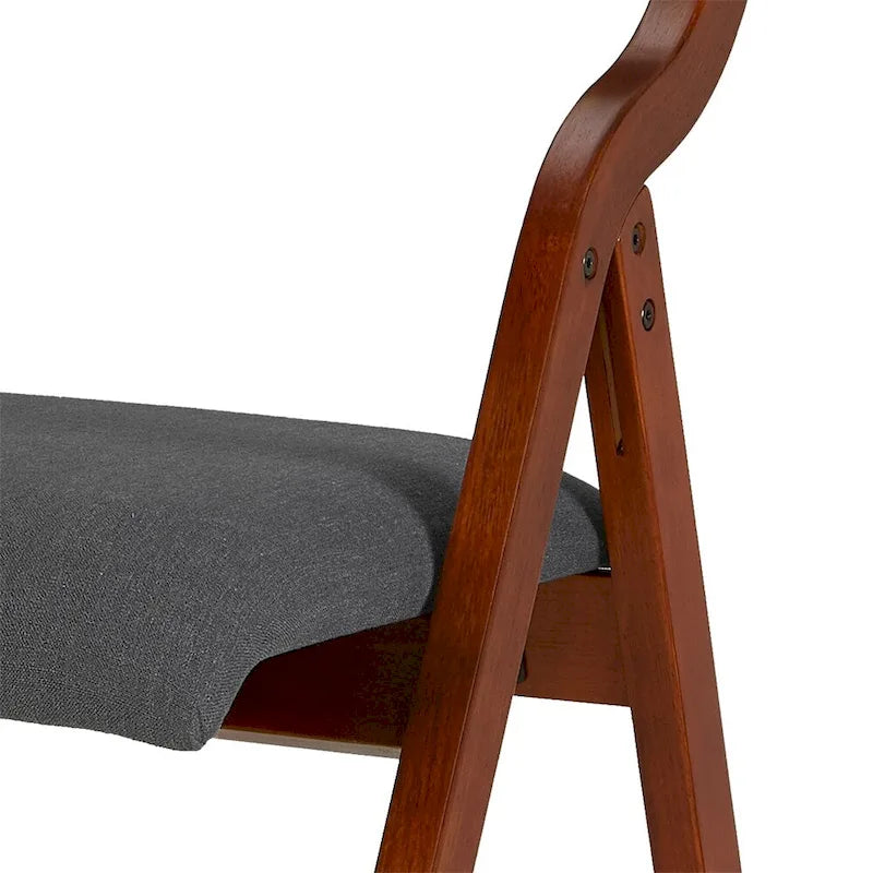 Chaise de salle à manger pliante rembourrée avec pieds en bois (lot de 2)