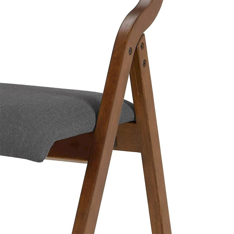 Chaise de salle à manger pliante rembourrée avec pieds en bois (lot de 2)