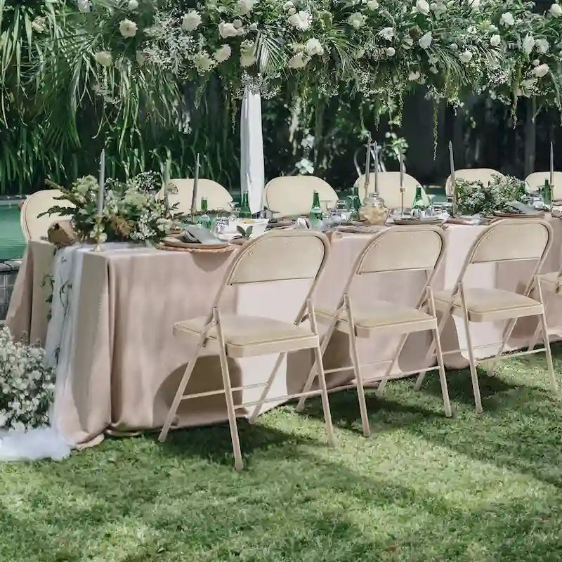 Chaises pliantes rembourrées en cuir, chaises pliantes robustes en métal (lot de 2)
