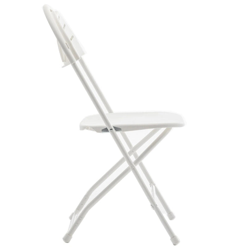 Chaise pliante en plastique blanc, cadre en acier, capacité commerciale élevée, pour événements, légère, pour mariage, lot de 2